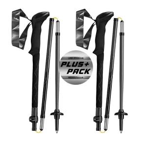 레키 플러스팩 블랙시리즈 FX 카본 4단 등산스틱 1세트 접이식 트레킹 지팡이