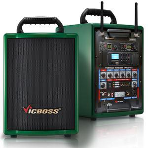빅보스 VICBOSS PWA-H842UB 250W 2CH 충전이동식앰프 블루투스 USB 무선마이크 버스킹 학교 학원 교회 행사