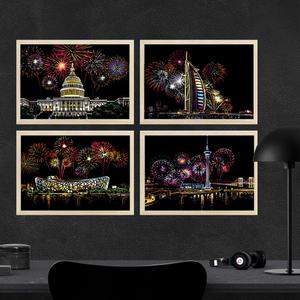 투코비 스크래치 페이퍼 프레임 세트 A4 아름다운 야경