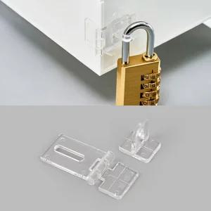 무타공 미니 투명 서랍 걸쇠 1set 걸고리 보조 잠금장치 소품함 사물함 상자 박스 자물쇠