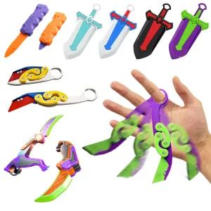 신상 3D 중력 큐브 토이 나이프 틱톡 당근 칼 피젯 스피너 돌리기 어른 성인 손 장난감 스트레스 해소