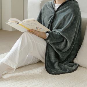 더자리 웨어러블 극세사 담요 L, 다크그레이