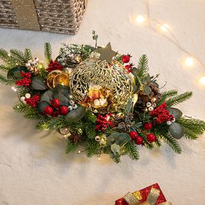 크리스마스 장식 성탄절 센터피스 LED 성탄기념 60cm 테이블 탁상용 데코 소품 교회 예수 꾸미기 조화