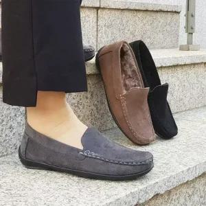 여성 털단화 겨울 로퍼 플랫슈즈 모카신 방한화 가볍고 발편한 쿠션 신발 리프