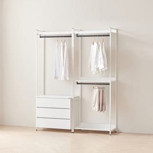 동서가구 디넬 시스템행거 철제 조립식 1600 3단 서랍장 행거 세트 DF924839