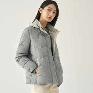 [지센] 리사이클 니트후드 덕다운 숏 점퍼 LCDWNA23_MT