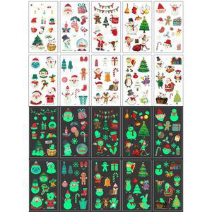 [제이프로젝]크리스마스 야광 타투스티커 20종 산타 파티 이벤트 성탄절 타투 페이스페인팅 헤나