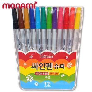 [오늘출고] 모나미 슈퍼싸인펜 12색 모나미슈퍼사인펜