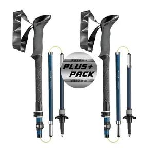 레키 플러스팩 마카루 FX 카본 AS NAVY 5단 접이식 등산스틱 충격흡수 경량 지팡이