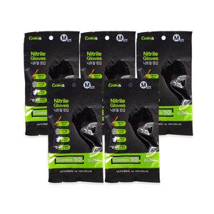 [기타]니트릴장갑 M(10매 블랙)-5개 위생장갑 고무장갑 라텍스 비닐장갑 미용장갑 블랙장갑 작업용장갑