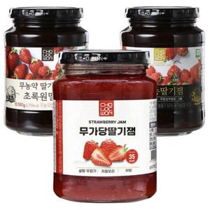 초록원 딸기잼 무가당 유기농 3종