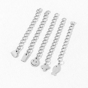 비즈아이 [8-373-09]써지컬스틸 모양택+꼬리체인 4cm 무도금 ,1개