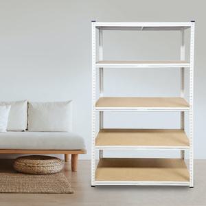 무볼트 앵글선반 FRCW5-12418 화이트 5단 철제 조립식 경량랙 베란다 펜트리진열 1200x400x1800