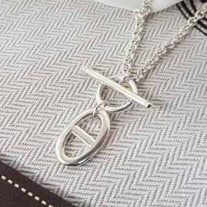 실버 925 순은 볼드 샹달 토글바 목걸이