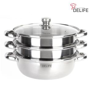 디라이프 스테인레스 인덕션 3단 DLA-SP28 찜전골냄비 28cm 인덕션용기 (C)