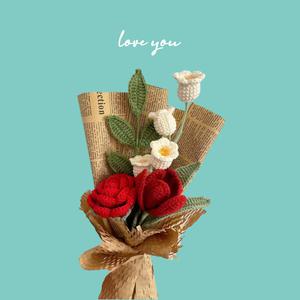 뜨개질 꽃다발 완제품 뜨개꽃 손뜨개 코바늘 니트 졸업식 조화