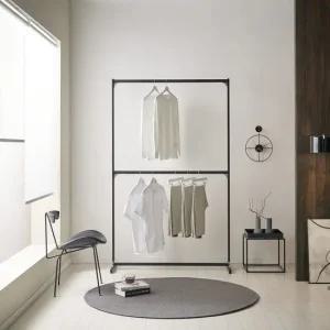 DIYSTORY MS W1000 W1200 철제 조립식 튼튼한 철제 2단행거