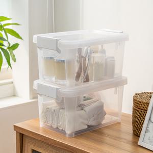 심플 스텝 리빙박스 다용도 수납정리함 반투명 6L