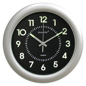 PM4072 야광 무소음 원형 벽시계 32cm 실버 제조한국