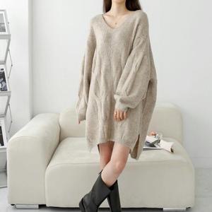 지데네 꽈배기 미니원피스 스웨터 오버핏 가을 여성