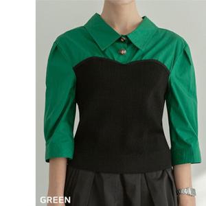 [르니앤맥코이] 르니앤맥코이 뷔스티에 레이어드 7부 블라우스ML10BL001