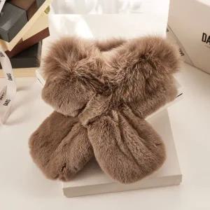 [닥스](센텀시티점)DBMU4F742W3[DAKS MUFFLER][DAKS FUR]여성 브라운 와이드 폭스퍼 머플러