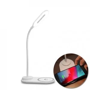 한주몰 비즈 2in1 15W 고속무선충전기 LED 스탠드조명등 탁상등 독서실 공부방 북카페 레이저각인인쇄