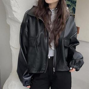 [트렌드스토어] 봄 가을 데일리 투웨이 집업 레더 가죽 자켓