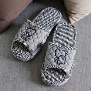 2컬러- 사계절 면 층간소음 거실 실내화 사무실 실내 슬리퍼