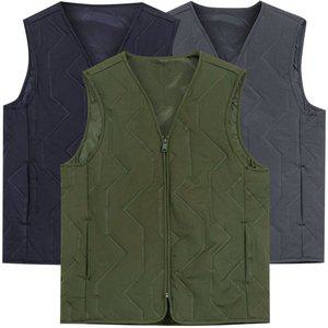 [디바옴므]고주파 라인 브이넥 초경량 패딩 집업 조끼 퀄팅 깔깔이