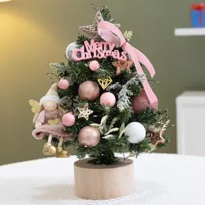 크리스마스 미니트리 완제품 풀세트 사랑스런 핑크 몬타나 30cm 나무 테이블 탁상용 장식 소품 데코
