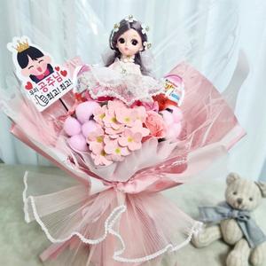 공주인형 꽃다발 학예회 발표회 졸업식 어린이 킨더조이 나비꽃다발 티니핑