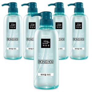 미쟝센 스타일케어 프로페셔널 헤어젤 하드 500ml x 5개 스트롱 홀드 강력셋팅 초강력 헤어고정젤