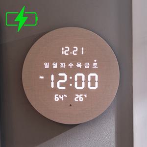 플라이토 무선 루나 데이 온습도 LED 벽시계 19cm / 포토상품평