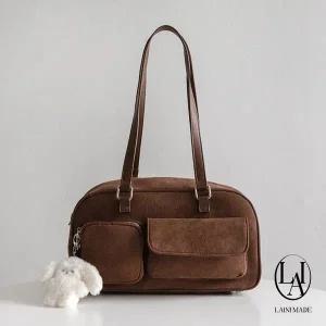 [하프클럽/라이니]자체제작 스웨이드 투앞포켓 숄더백 lm-7076c