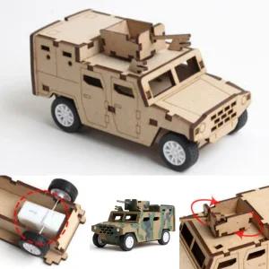 영공방 풀백카 대한민국 소형 전술차량 지휘차 만들기 (8인용) 미니카 나무모형 TM553
