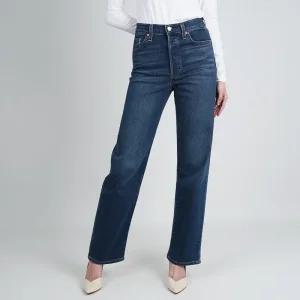 [리바이스]리바이스 여성 청바지 약기모 립케이지 스트레이트 웜진 다크블루 726930178