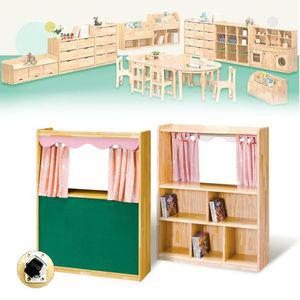 [제이큐]유치원 어린이집 손인형극 원목틀 이동식 무대 극장