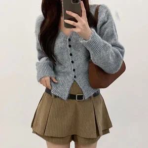 [하프클럽/]앙고라 콩단추 울 니트 가디건 ou-4097c