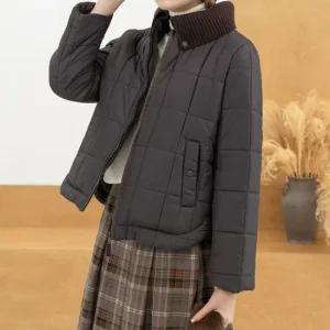 니트 카라 패딩 점퍼  마담 미시 중년 여성 빅사이즈 40대 50대