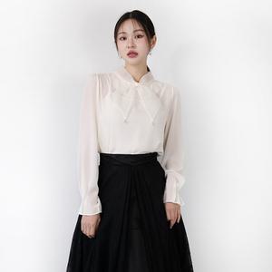 아이보리 리본 블라우스 (44-100) 빅사이즈 2부 피로연 정장 향상복 합창 연주