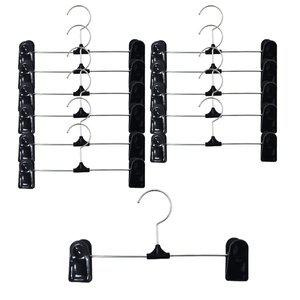 [신연]라이프랩 국내생산 집게 바지걸이 옷걸이 논슬립 바지정리 치마 옷가게 행거 블랙 12개