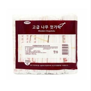 캠핑 야유회 행사용 일회용 나무 젓가락 200개입
