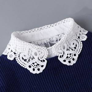 페이크 넥 카라 레이스 목 케이프 여성 블라우스