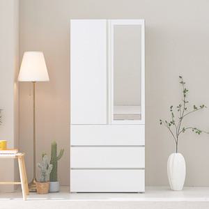 심플모던 시크릿 LPM 800 3단서랍거울옷장 (가로81cm높이188cm깊이59cm)