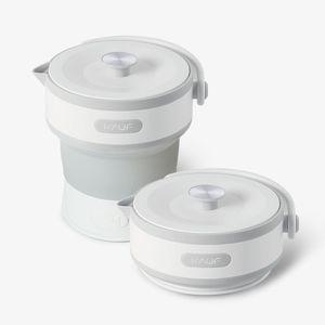 휴대용 전기포트 실리콘 접이식 온수 여행 열탕소독 캠핑포트