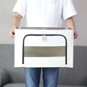 철재 프레임 방수원단 리빙박스 옷 이불 정리함 대용량 수납박스 66L 