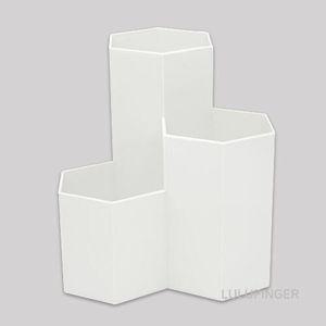 [룰루핑거] 3칸 허니콤 연필꽂이 하양 10.5x10.5x11.8cm 1ZT-03