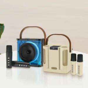 홈 블루투스 노래방 듀얼 마이크 빵빵한 사운드 가정용휴대용 미니 이동식 