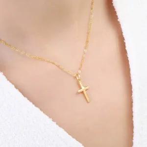 여자 순금 목걸이 [심플 십자가]